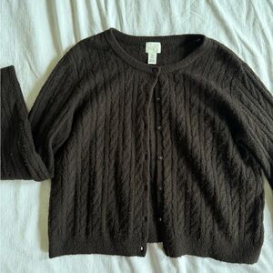 H&M Brown Cable Knit Cardigan